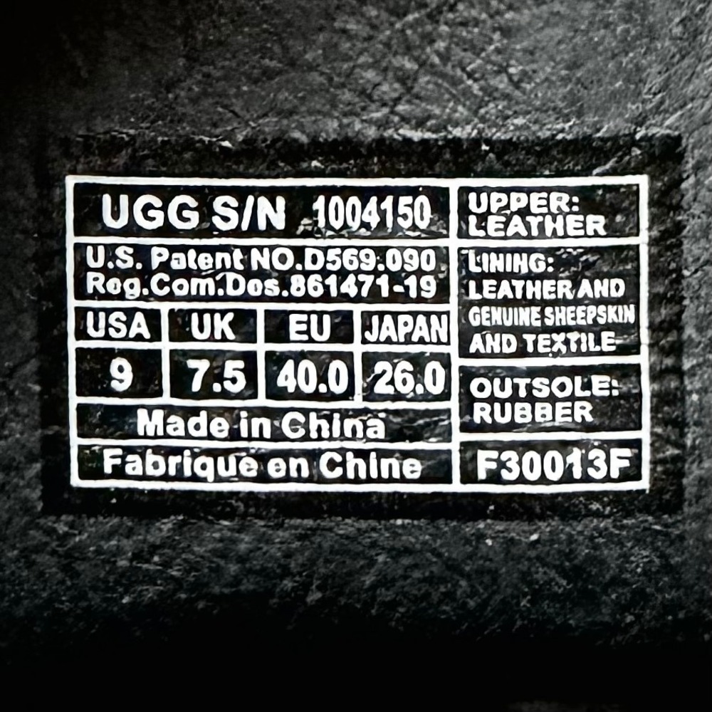 UGG Jardin Black Leather Moto Buckle Strap Mid Calf Heeled Boots Womens 9 - Picture 11 of 13
